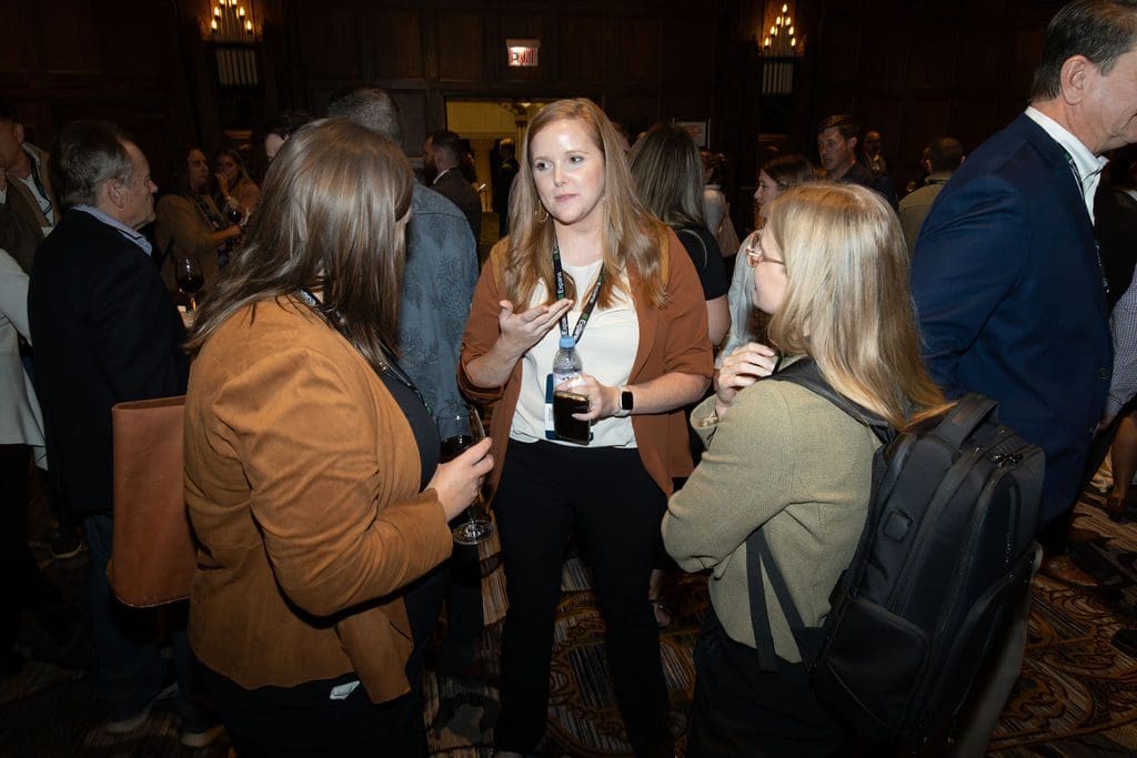 People talking at networking party